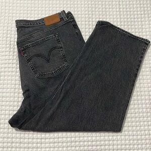 Levi’s Ribcage Straight Crop Black Denim